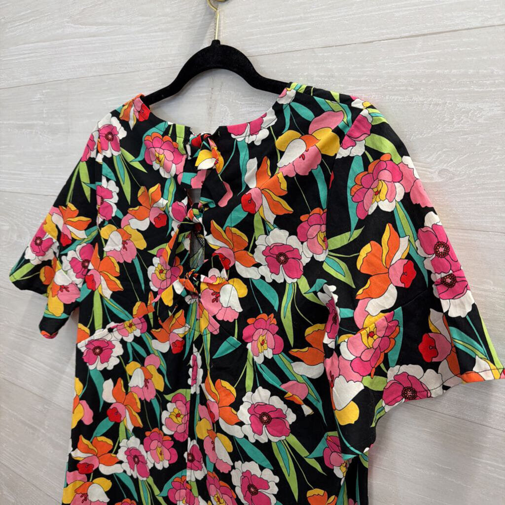 Jade by Jane Black/ Multi Floral Print Short Sleeve Shift Dress Small