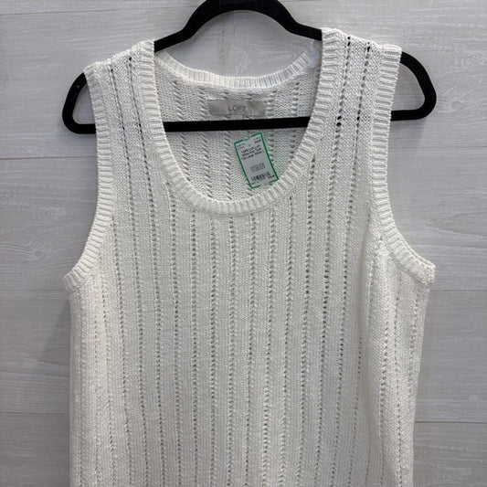 Loft White Knit Tank Top Large