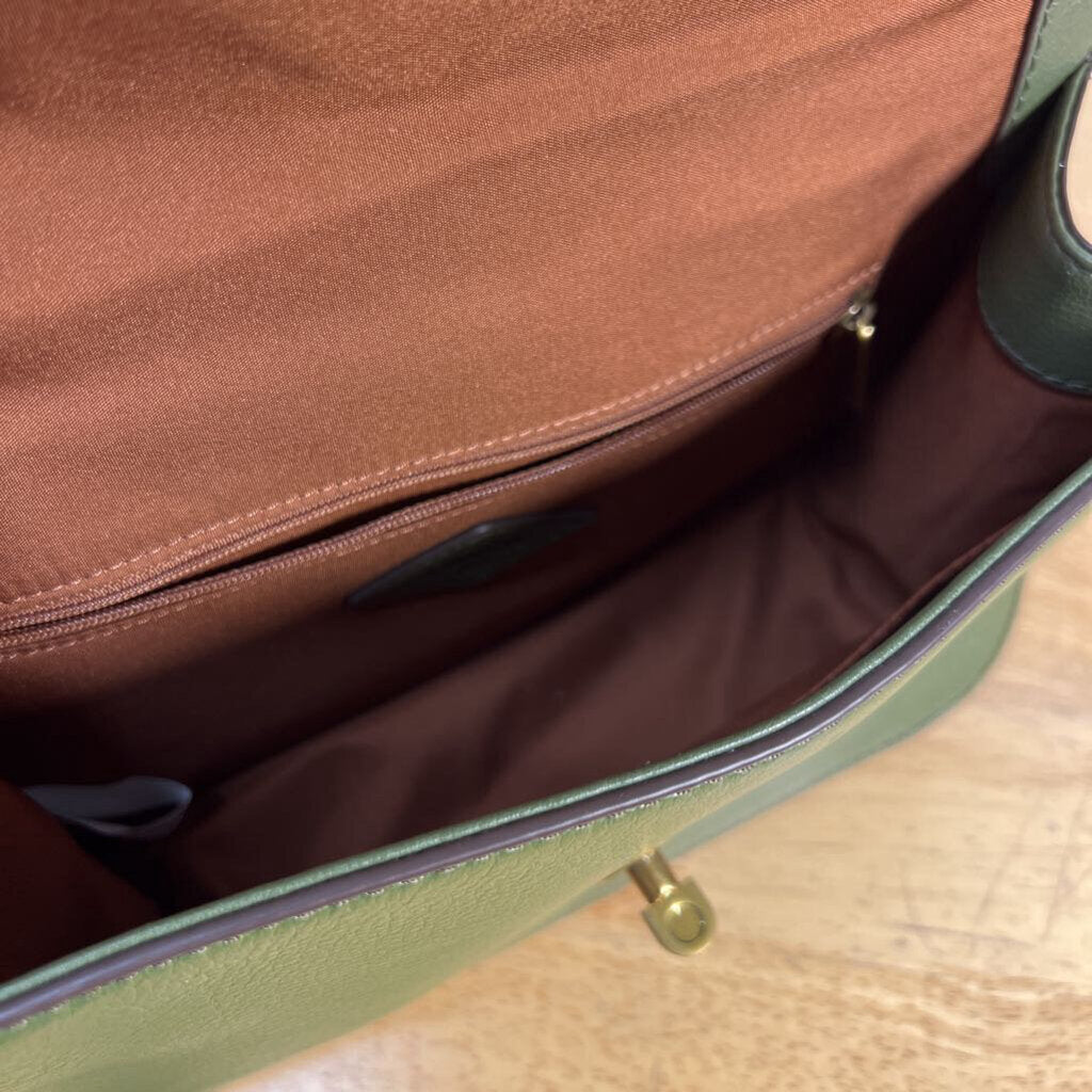 Fossil Green Pebbled Leather Ainsley Crossbody Purse