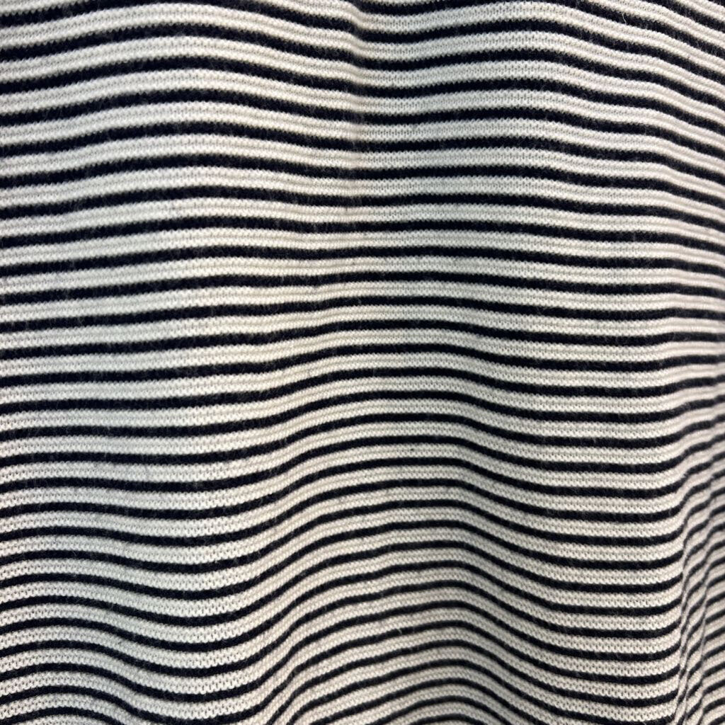 Talbots Ivory/Navy Stripe Vneck Sweater Large