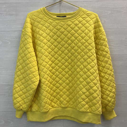 Sunday In Brooklyn Yellow Crewneck Sweatshirt Small