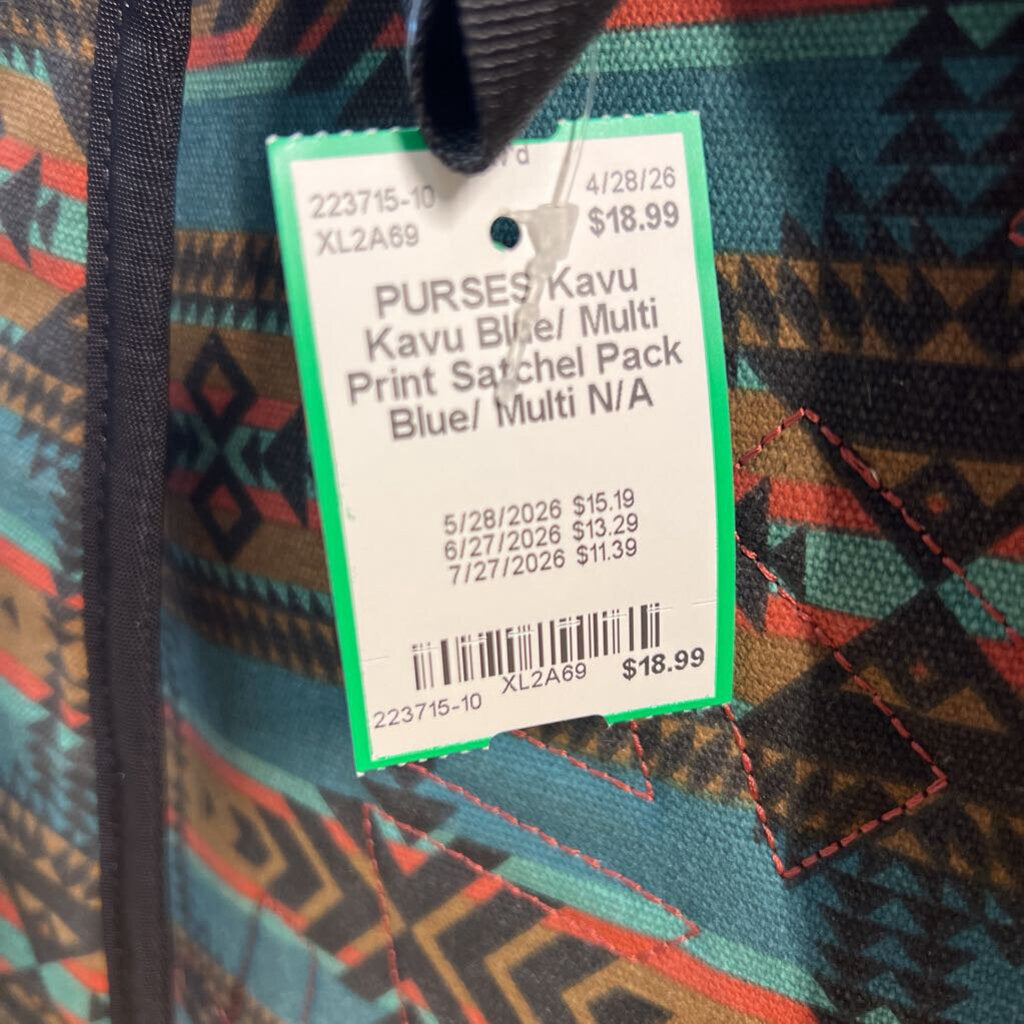 Kavu Blue/ Multi Print Satchel Pack