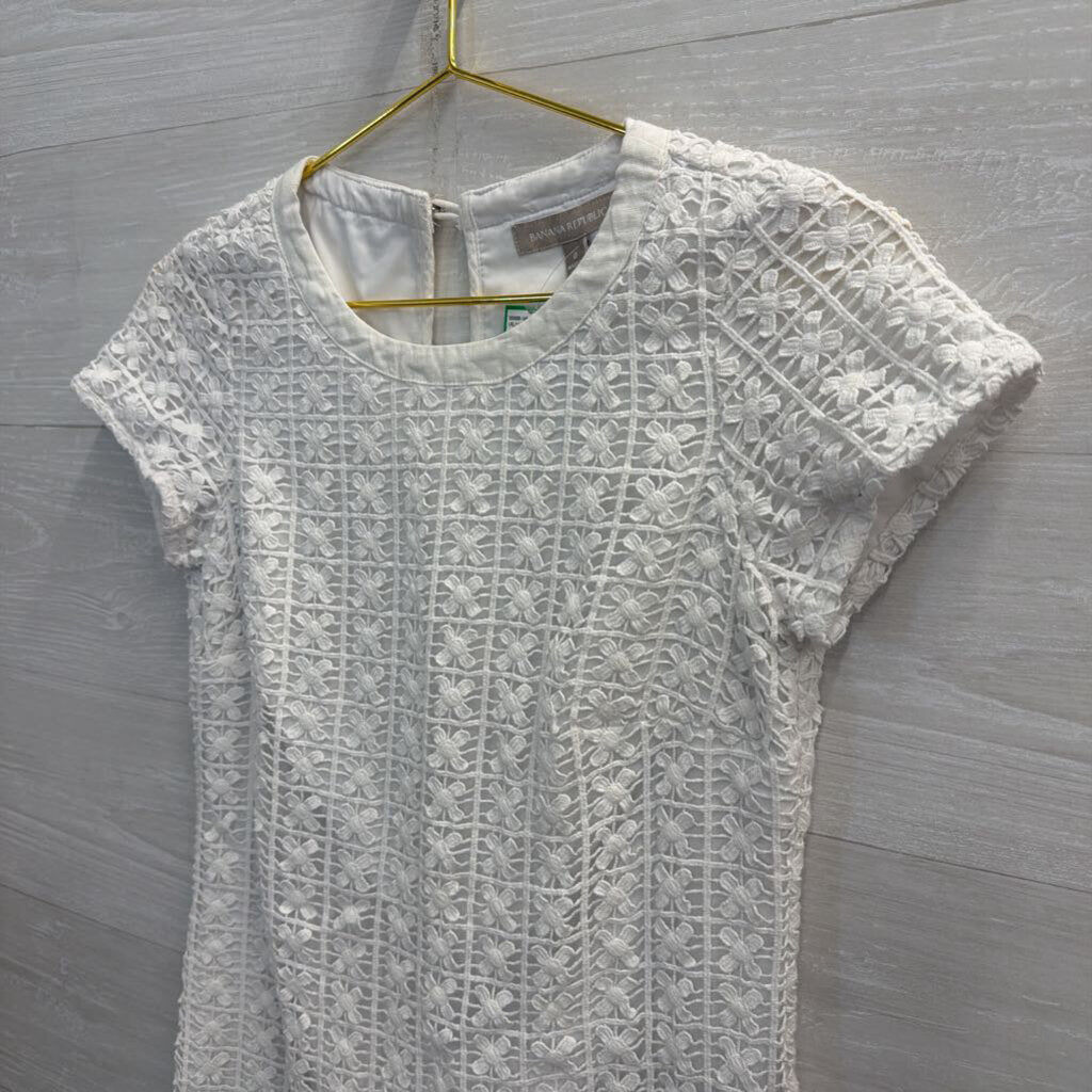 Banana Republic White Daisy Mini Dress 0
