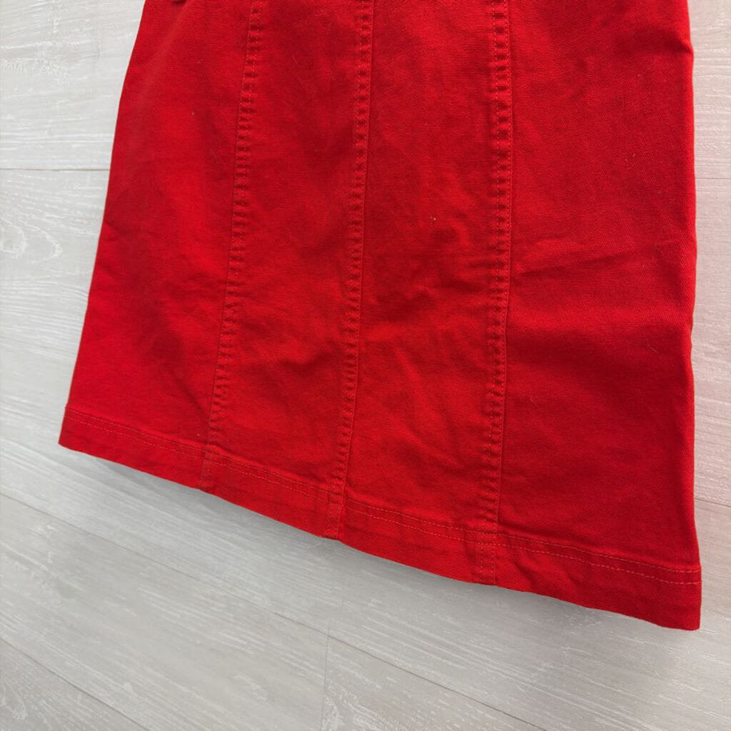 J Crew Mercantile Red Denim Mini Skirt 00