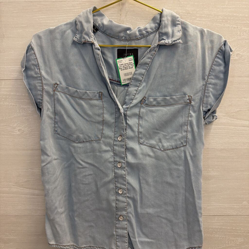 Jachs Girlfriend Blue Chambray Top Small