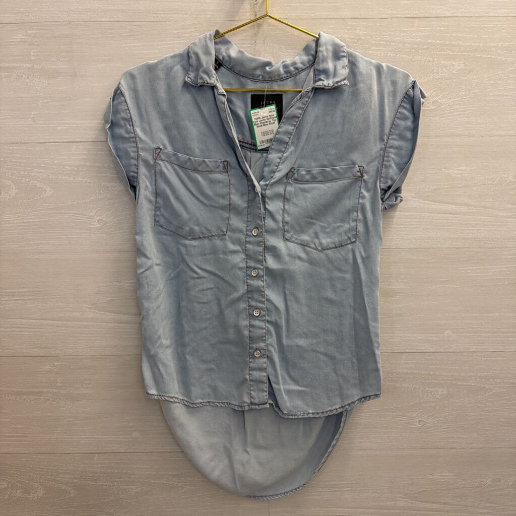 Jachs Girlfriend Blue Chambray Top Small