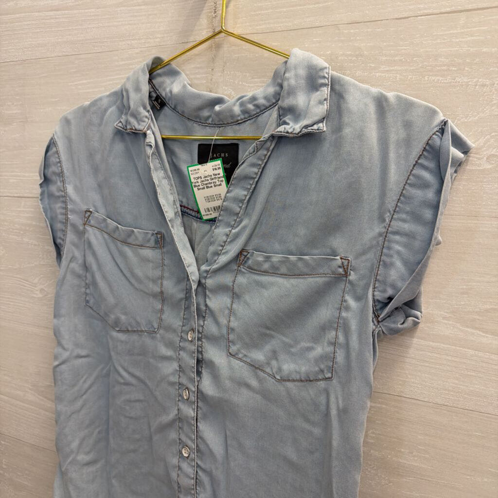 Jachs Girlfriend Blue Chambray Top Small