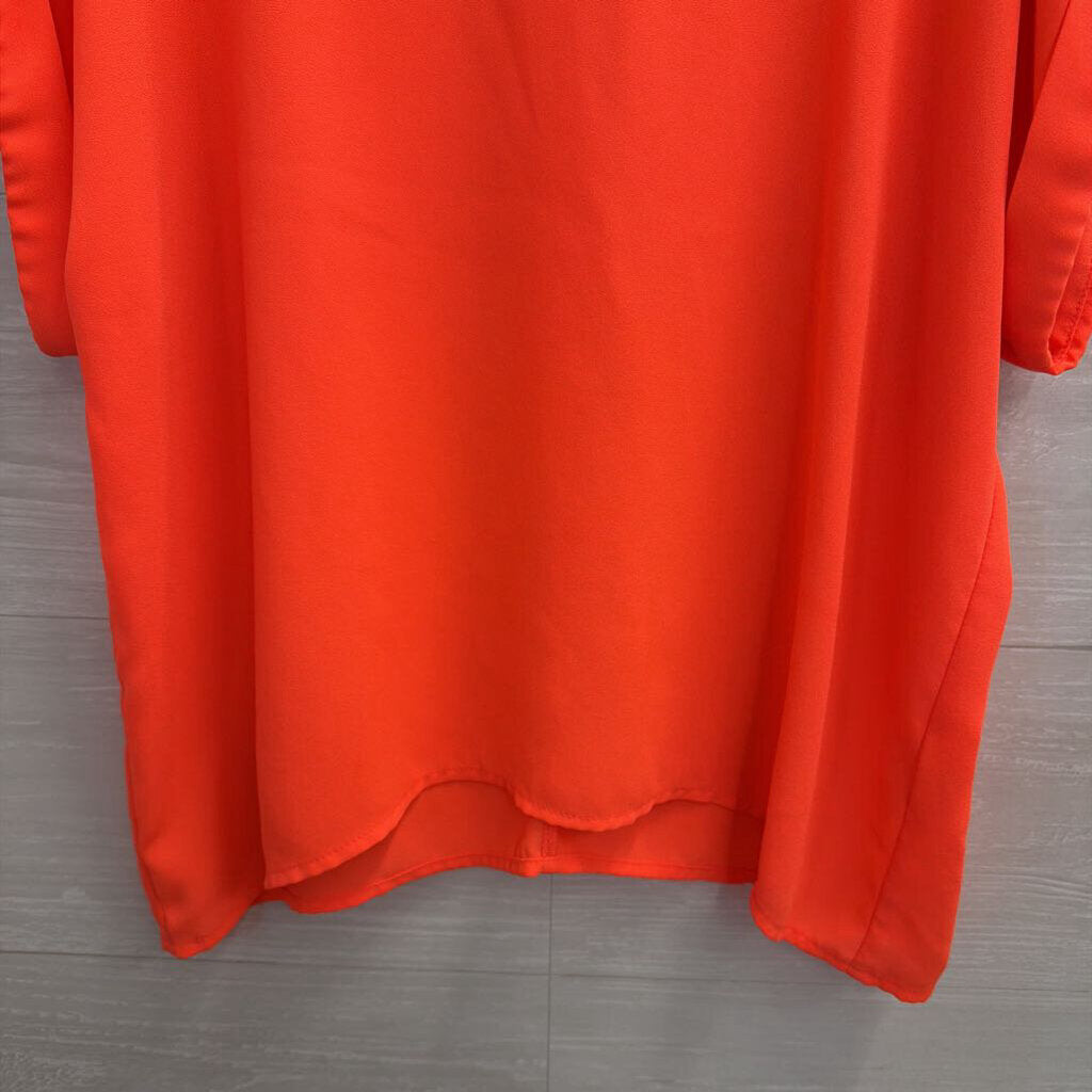 Lush Neon Orange Cold Shoulder Shortsleeve Top XS