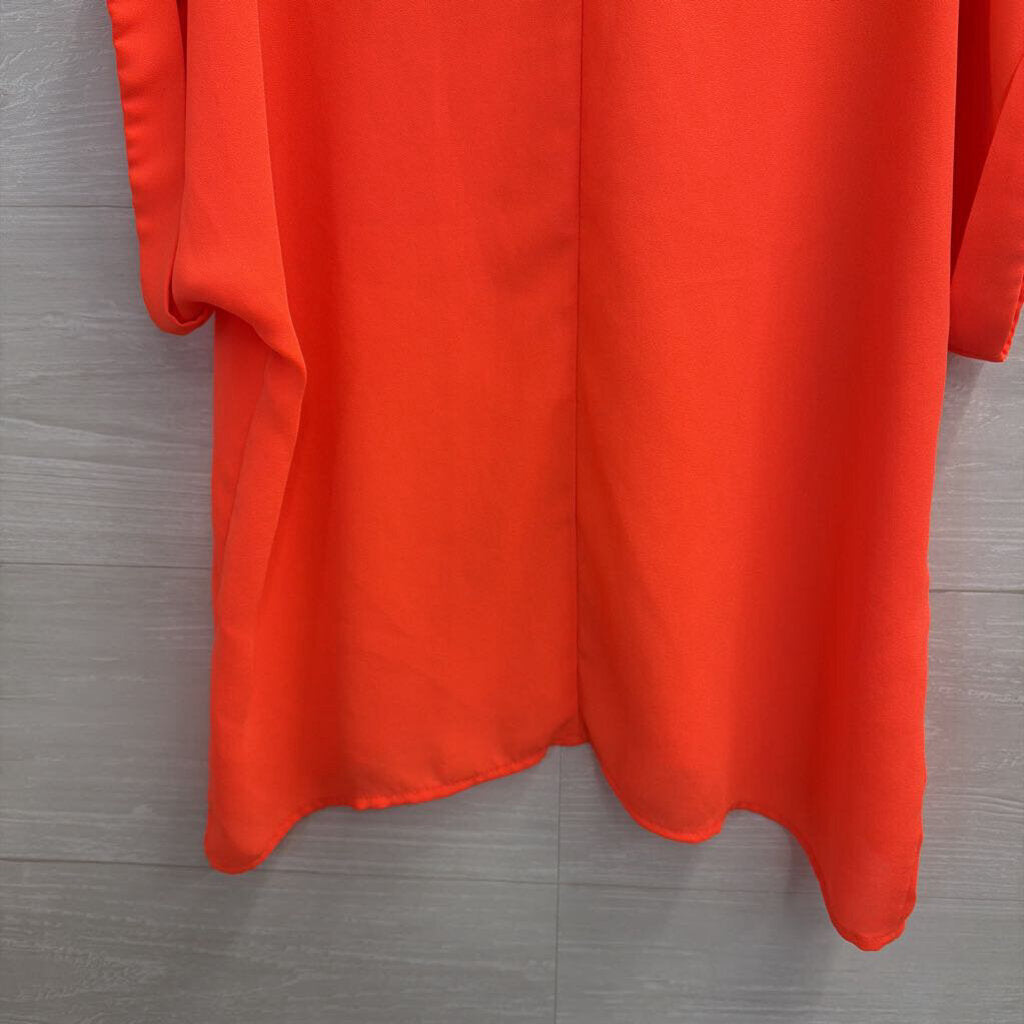 Lush Neon Orange Cold Shoulder Shortsleeve Top XS