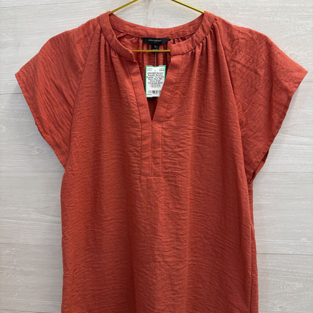 Banana Republic Terracotta Notch Neck Mini Dress Small