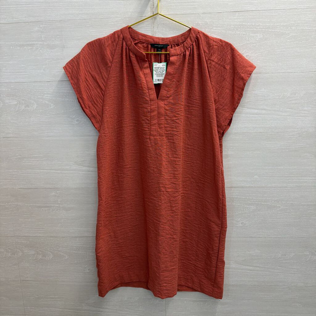 Banana Republic Terracotta Notch Neck Mini Dress Small