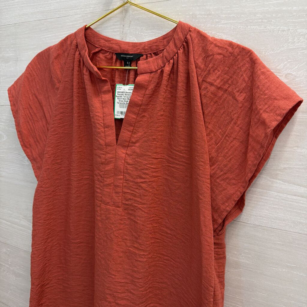 Banana Republic Terracotta Notch Neck Mini Dress Small