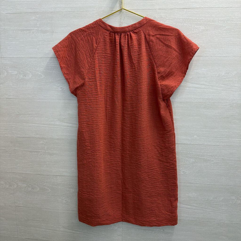 Banana Republic Terracotta Notch Neck Mini Dress Small