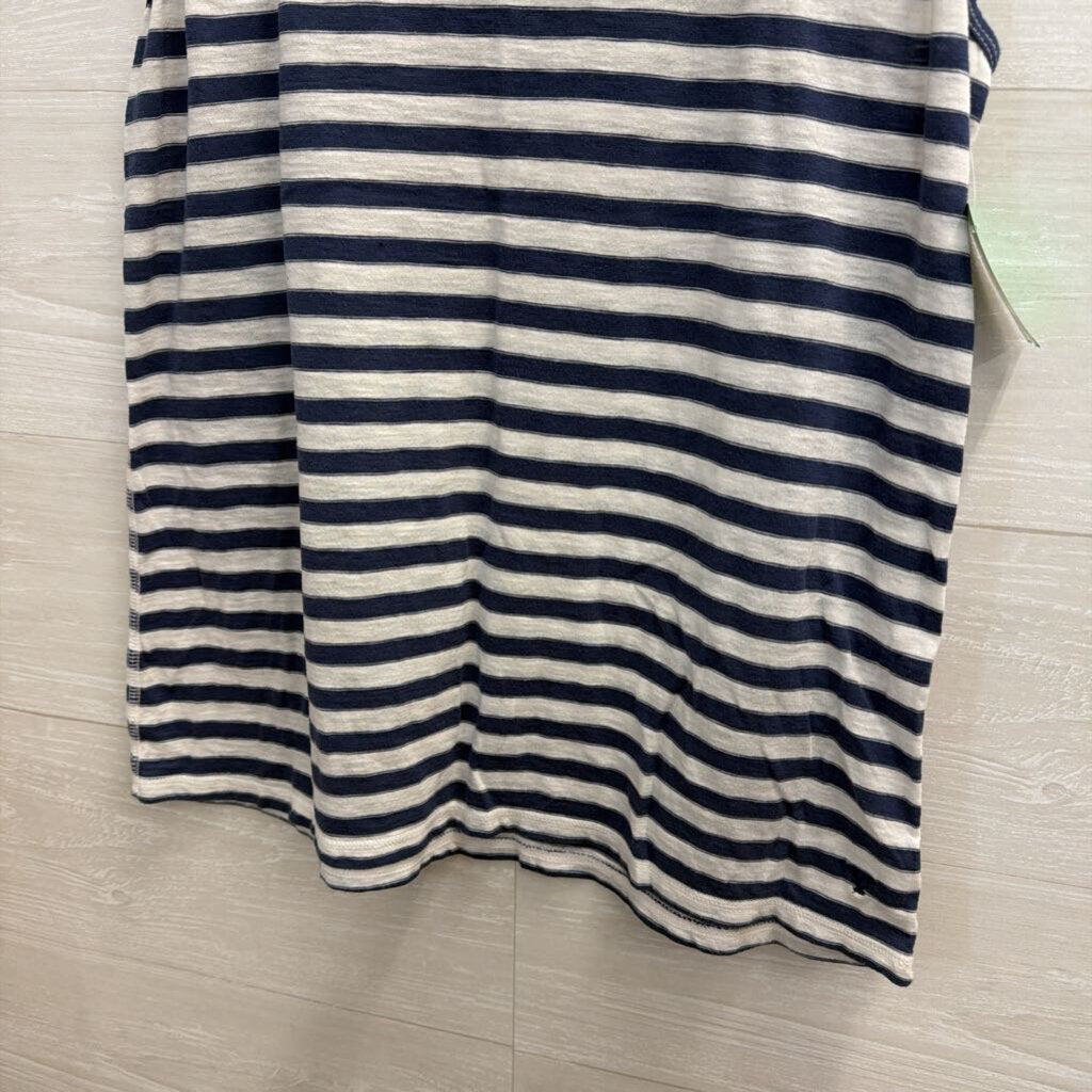 American Eagle Blue/White Striped Scoopneck Tank XL