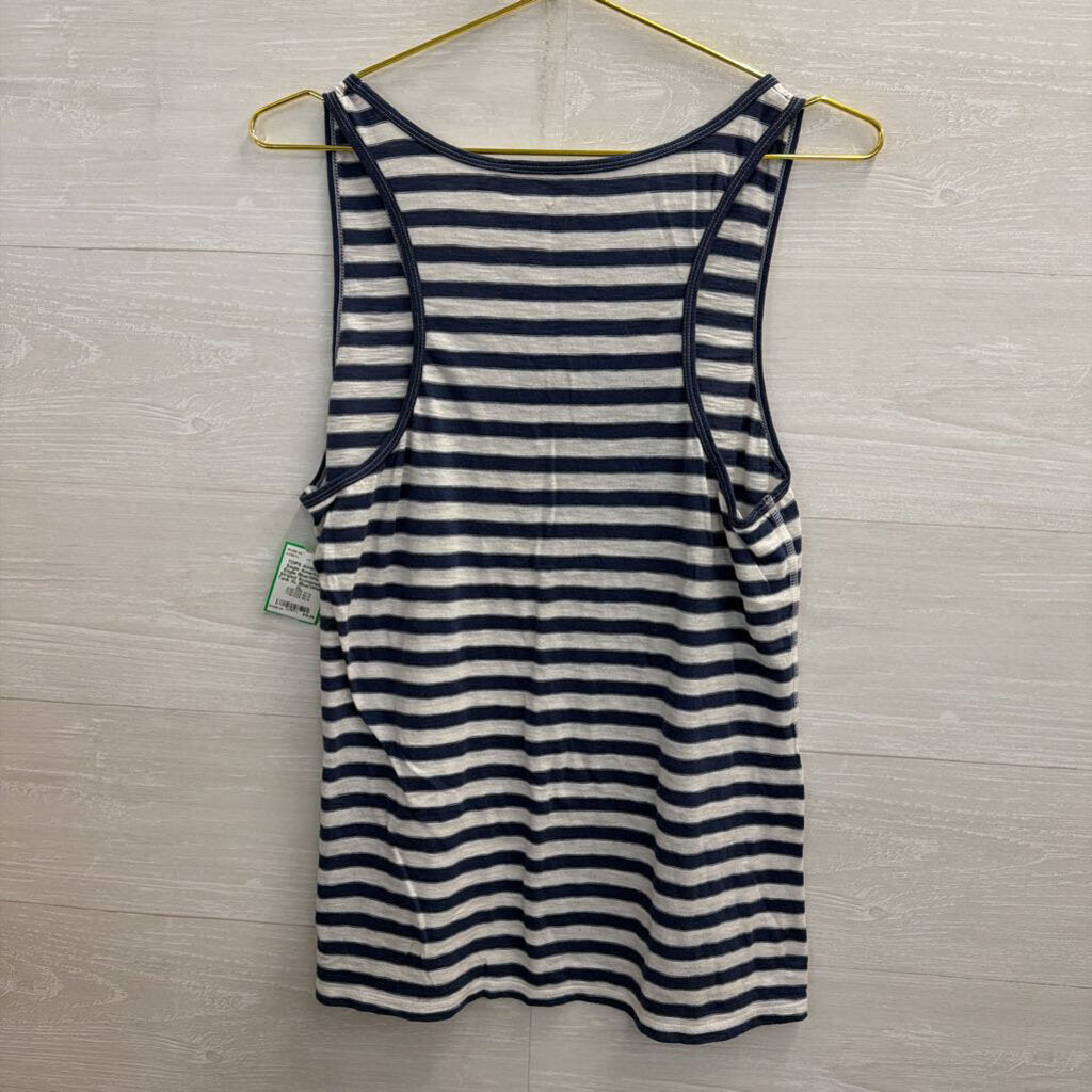 American Eagle Blue/White Striped Scoopneck Tank XL