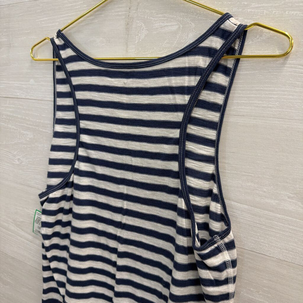 American Eagle Blue/White Striped Scoopneck Tank XL