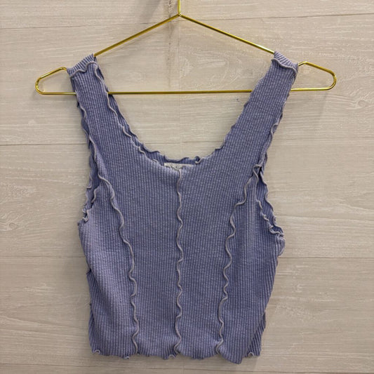 Vestique Lilac Ribbed Cropped Tank Small