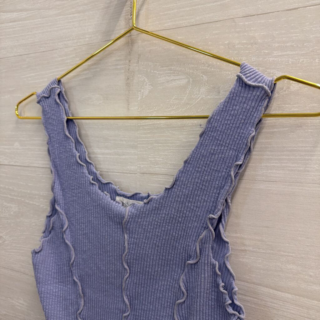 Vestique Lilac Ribbed Cropped Tank Small