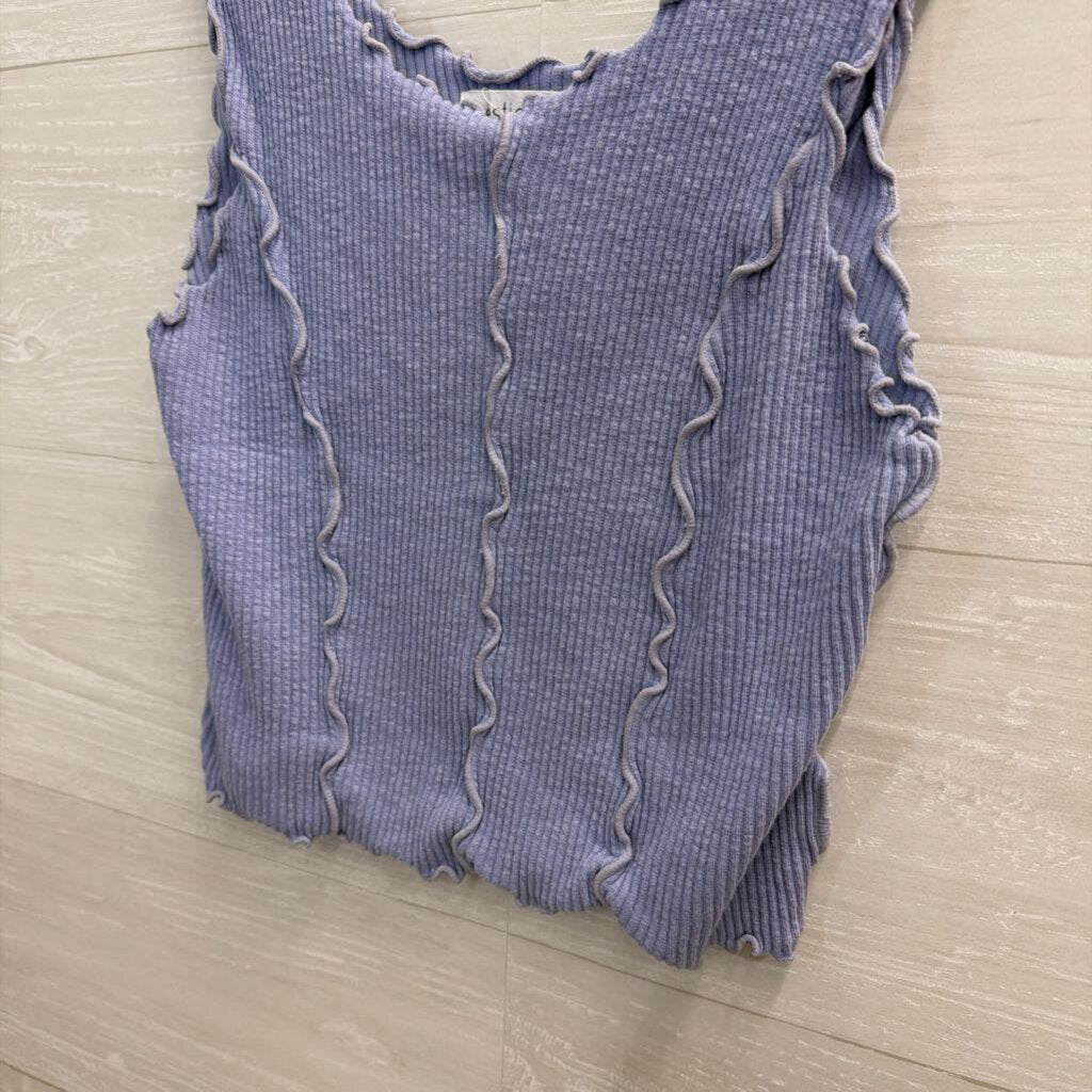 Vestique Lilac Ribbed Cropped Tank Small