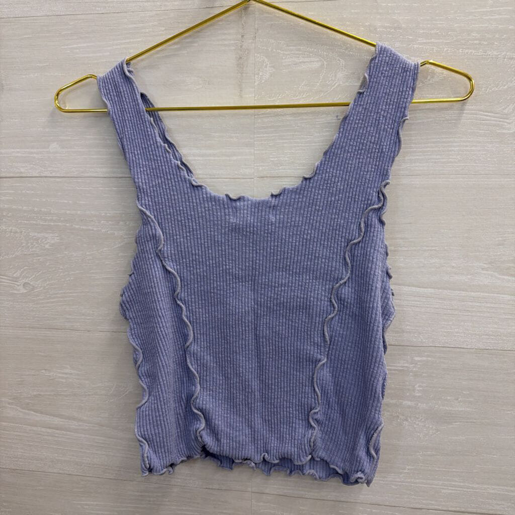 Vestique Lilac Ribbed Cropped Tank Small