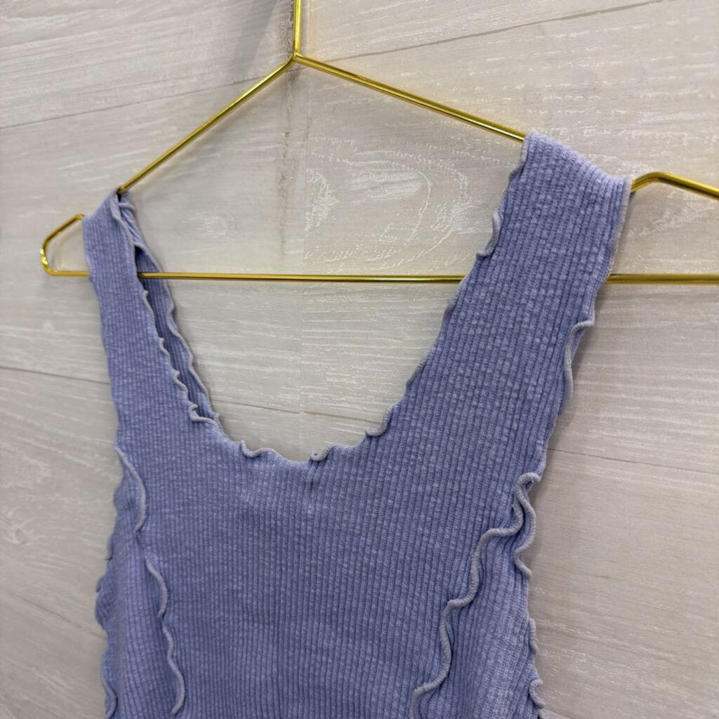 Vestique Lilac Ribbed Cropped Tank Small