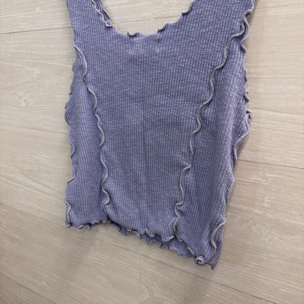 Vestique Lilac Ribbed Cropped Tank Small