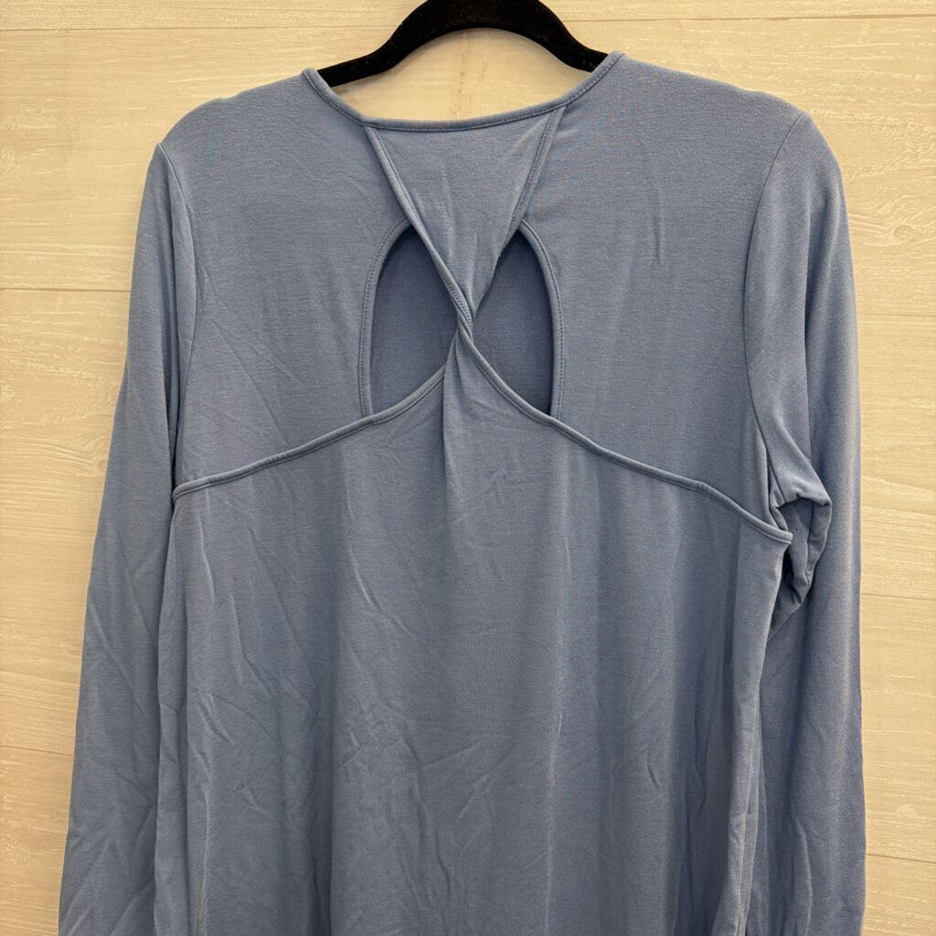 J Jill Blue Twist Back Long Sleeve Top Medium
