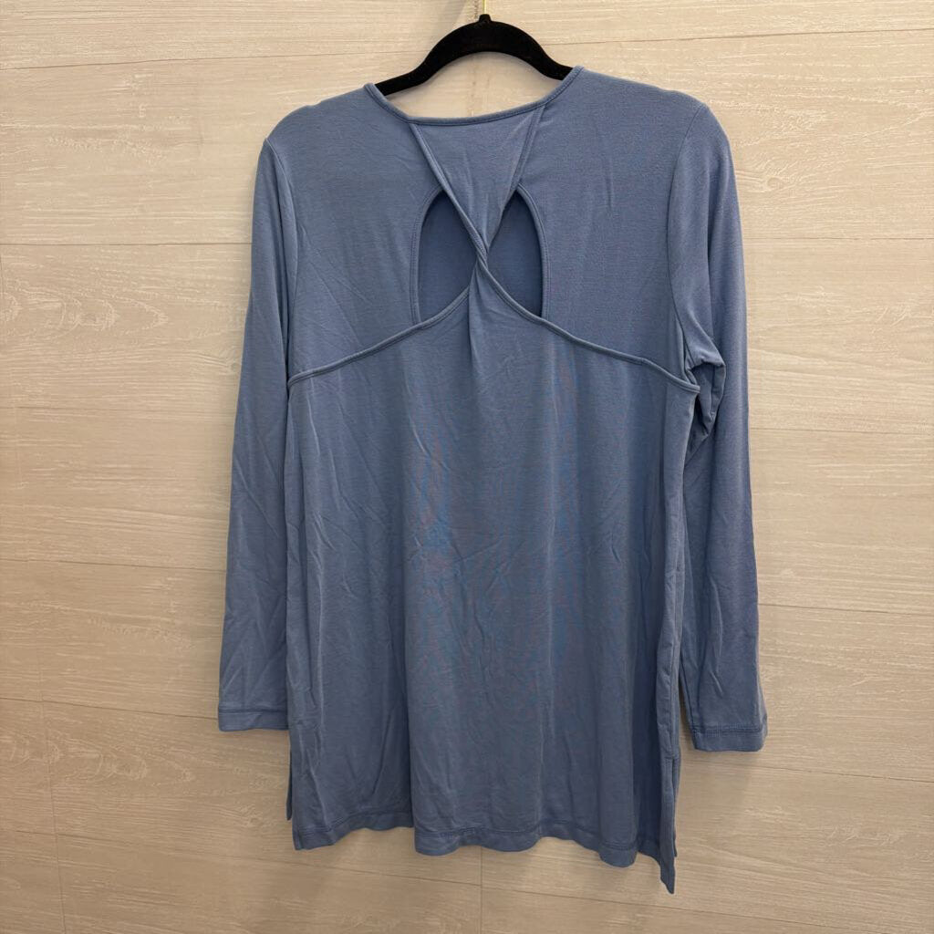 J Jill Blue Twist Back Long Sleeve Top Medium
