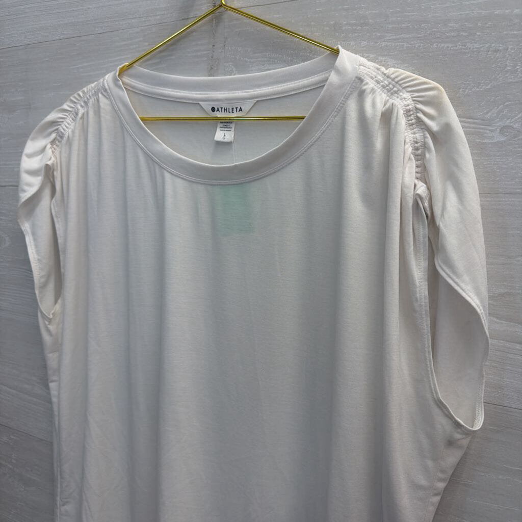 Athleta White Short Sleeve Top Large