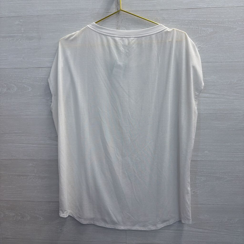 Athleta White Short Sleeve Top Large