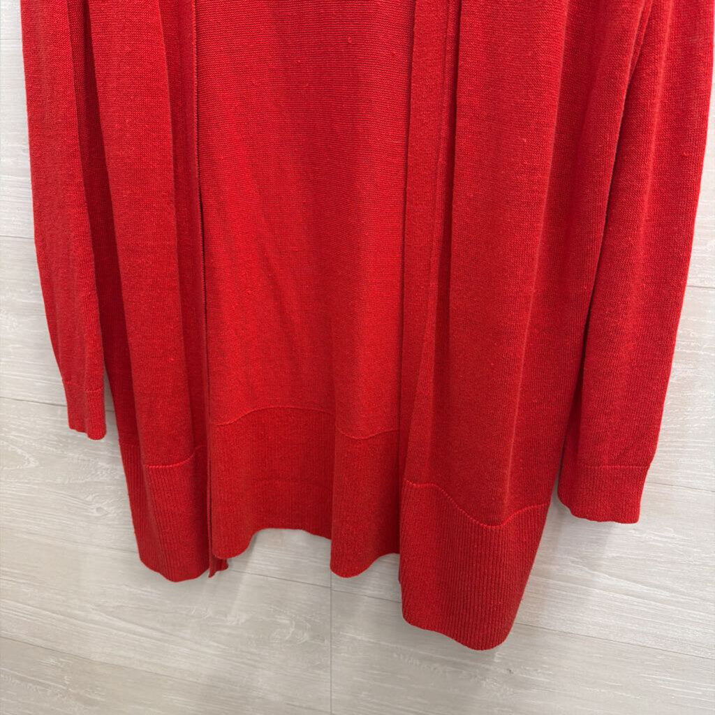 Ann Taylor Red Open Front Cardigan Sweater Medium