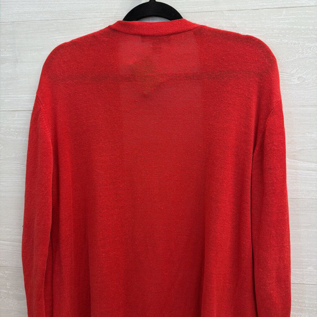 Ann Taylor Red Open Front Cardigan Sweater Medium