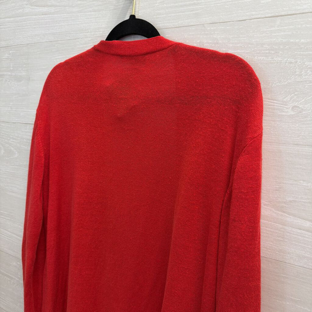 Ann Taylor Red Open Front Cardigan Sweater Medium