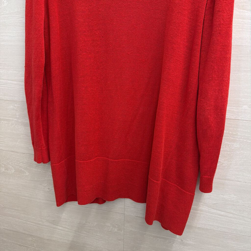 Ann Taylor Red Open Front Cardigan Sweater Medium