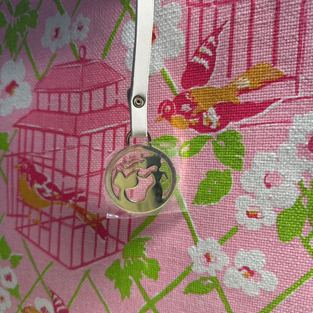 Spartina 449 Pink Birdcage Print Tote Bag