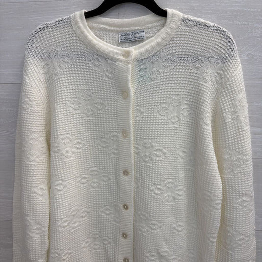 Vintage Cuddle Knit Cream Cardigan Sweater Small