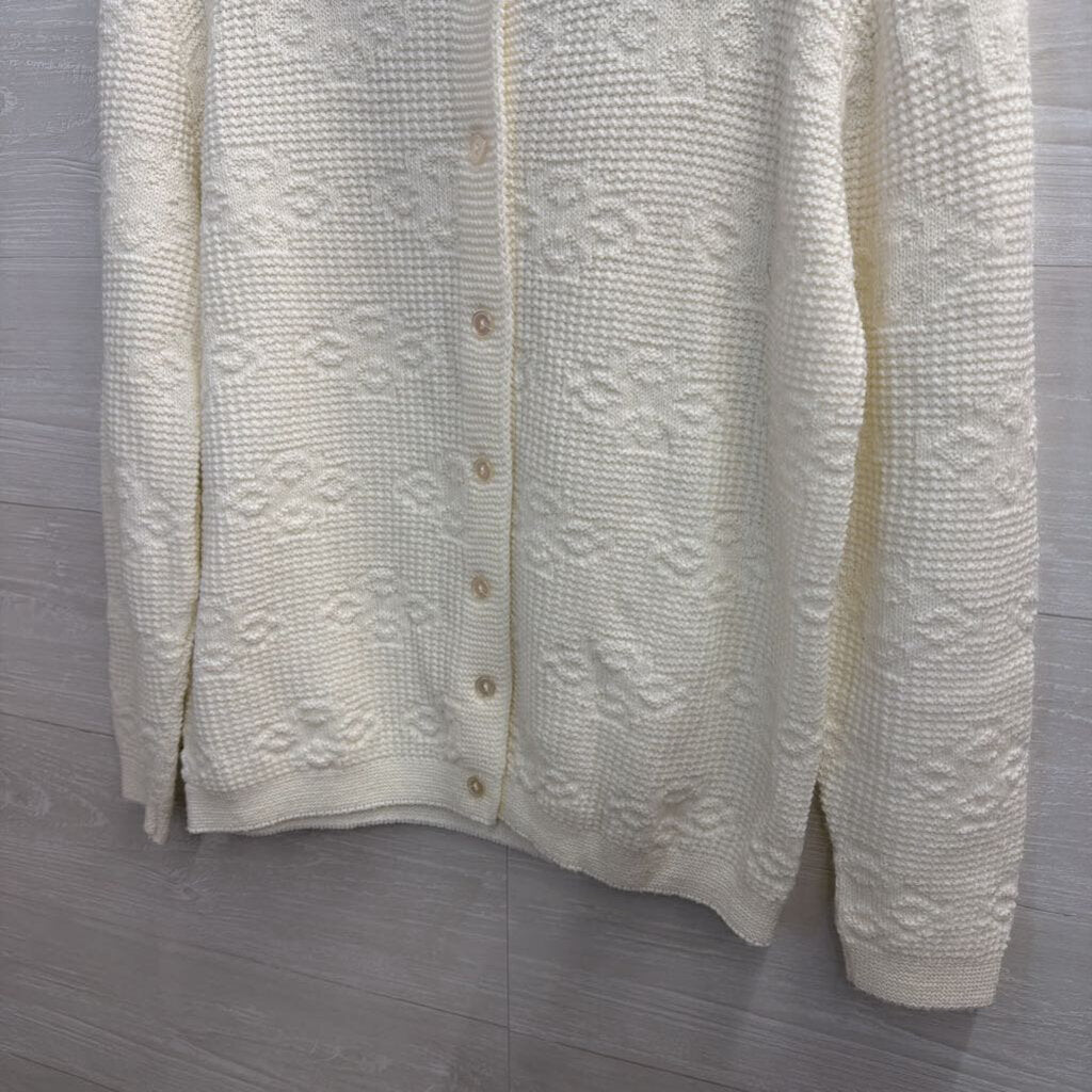 Vintage Cuddle Knit Cream Cardigan Sweater Small