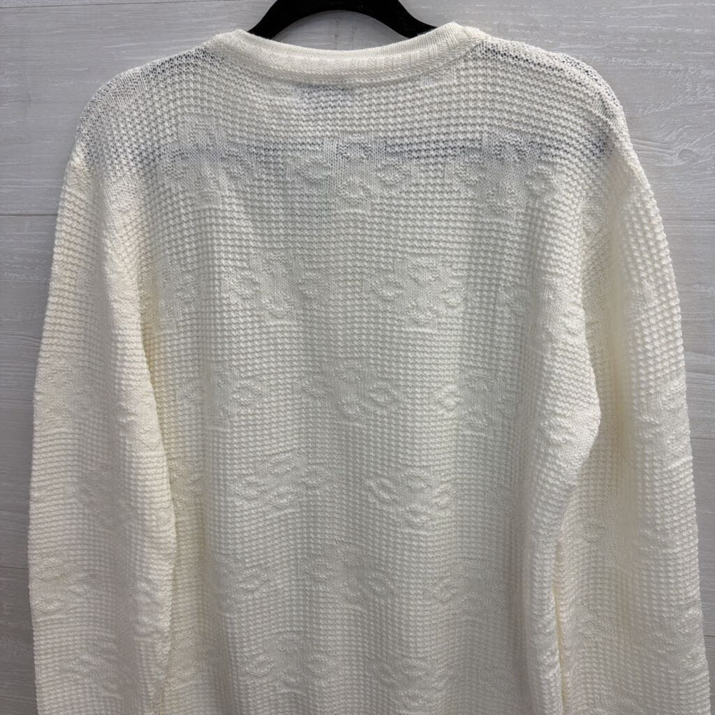 Vintage Cuddle Knit Cream Cardigan Sweater Small