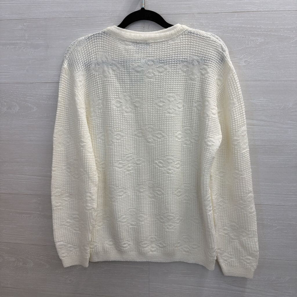 Vintage Cuddle Knit Cream Cardigan Sweater Small