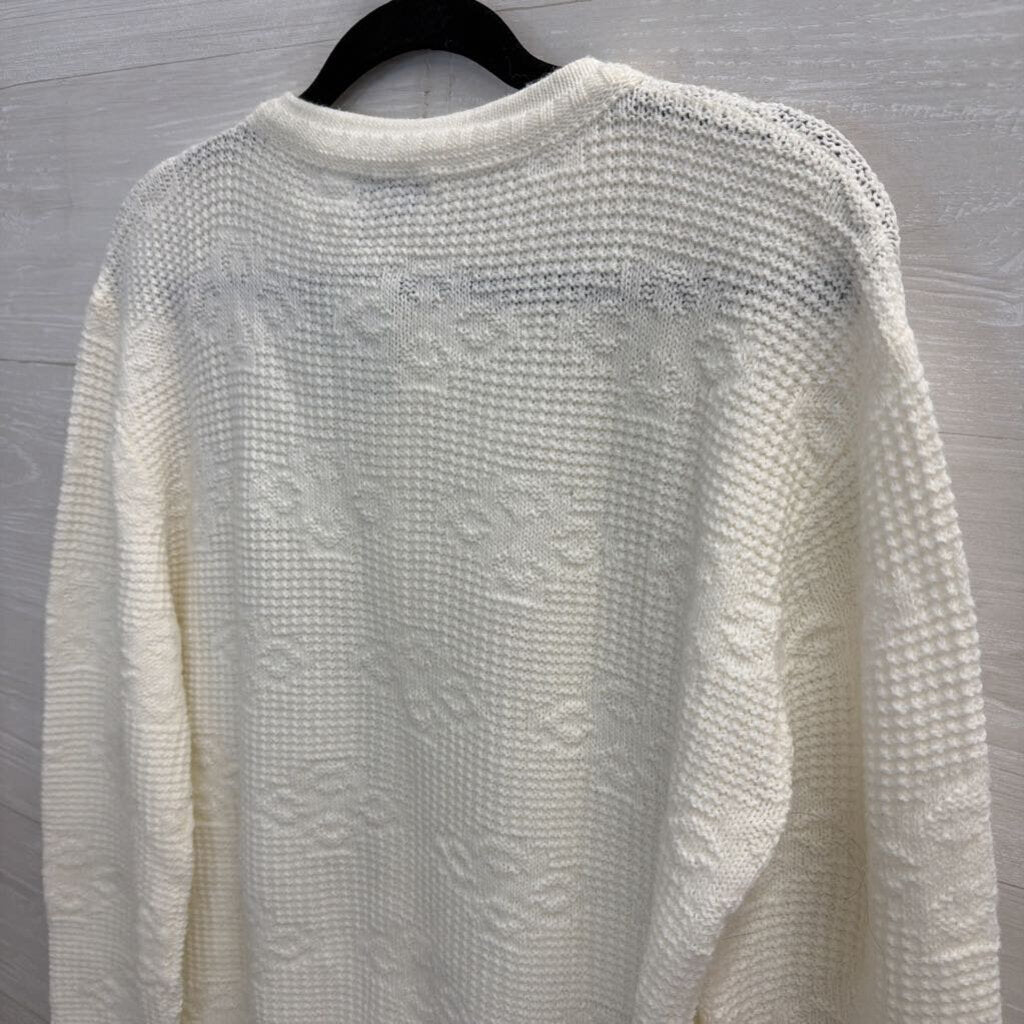Vintage Cuddle Knit Cream Cardigan Sweater Small