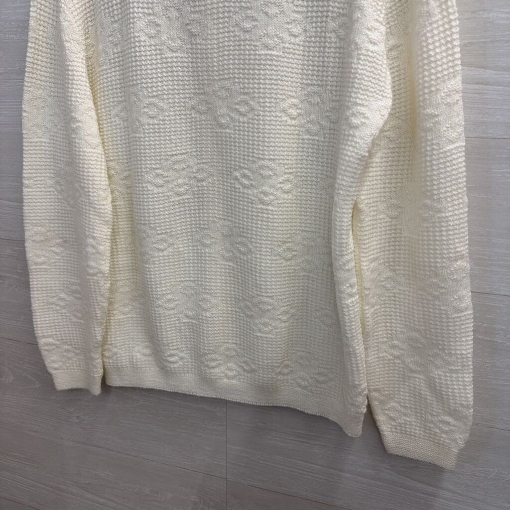 Vintage Cuddle Knit Cream Cardigan Sweater Small