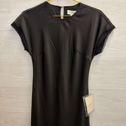 Bohme Black Silky Short Sleeve Maxi Dress Small
