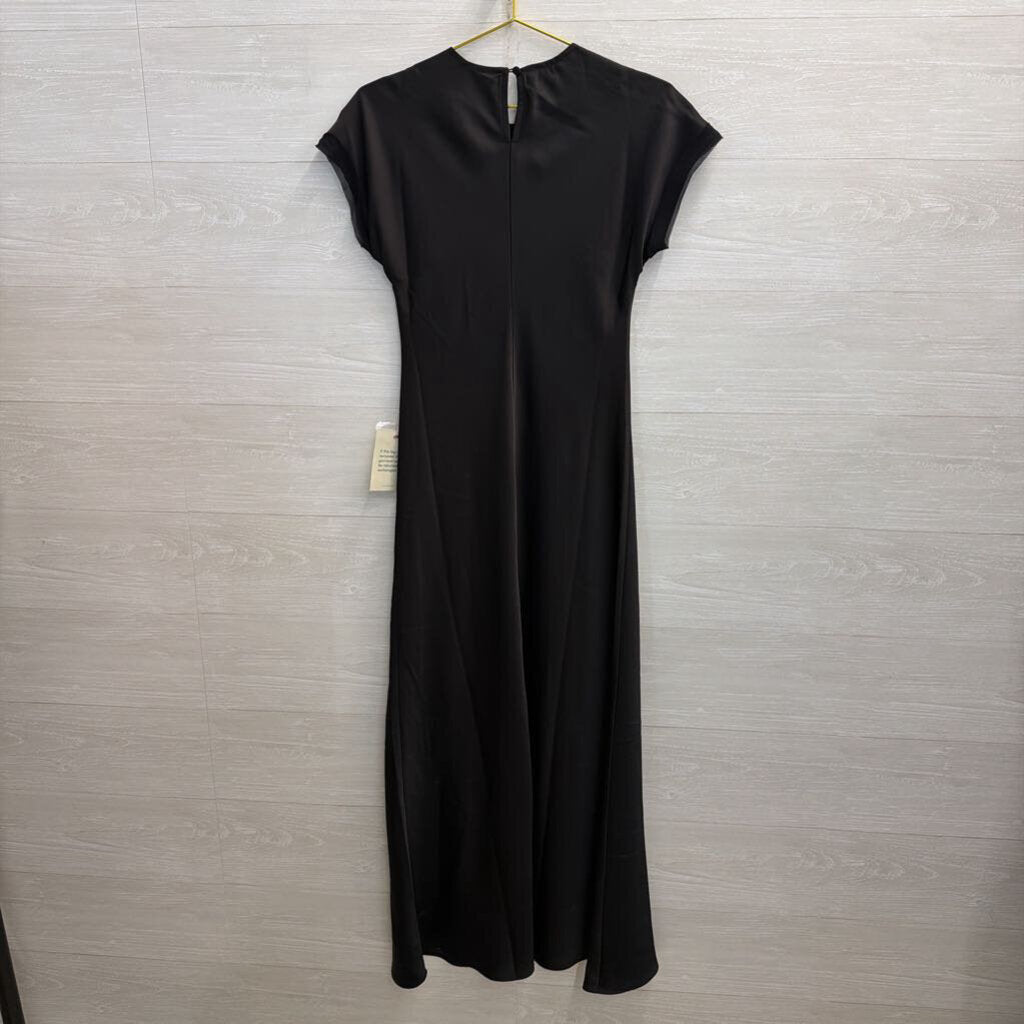 Bohme Black Silky Short Sleeve Maxi Dress Small