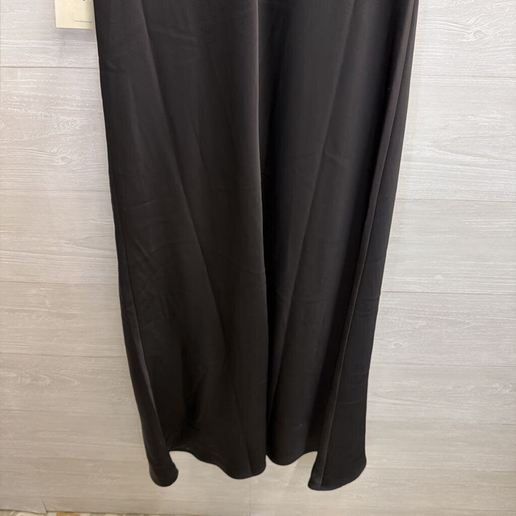 Bohme Black Silky Short Sleeve Maxi Dress Small