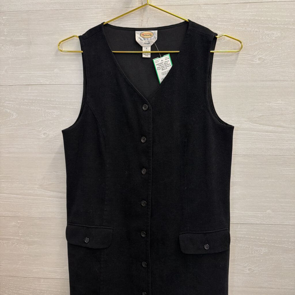 Talbots Black Sleeveless Button Front Shift Dress 6