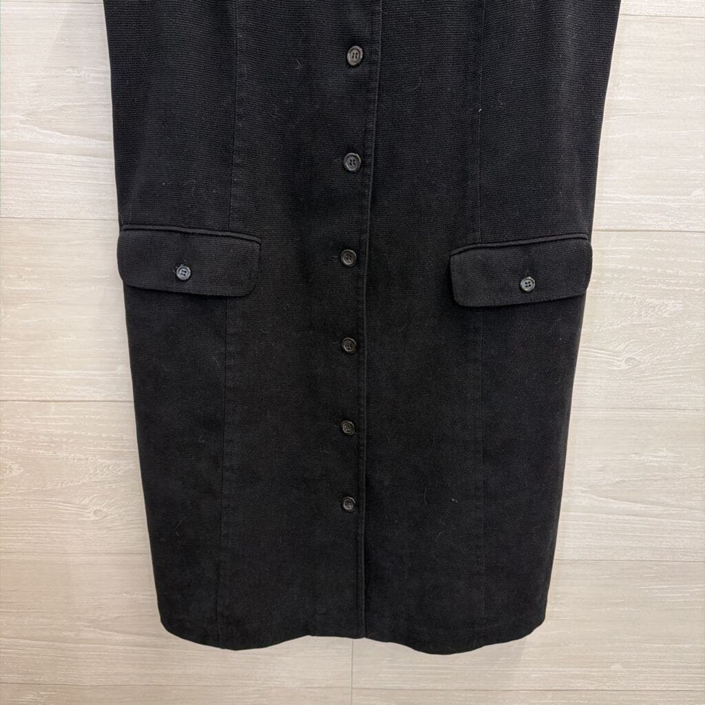 Talbots Black Sleeveless Button Front Shift Dress 6