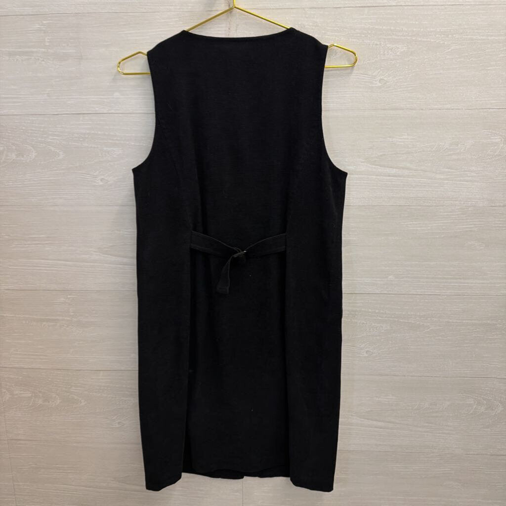 Talbots Black Sleeveless Button Front Shift Dress 6