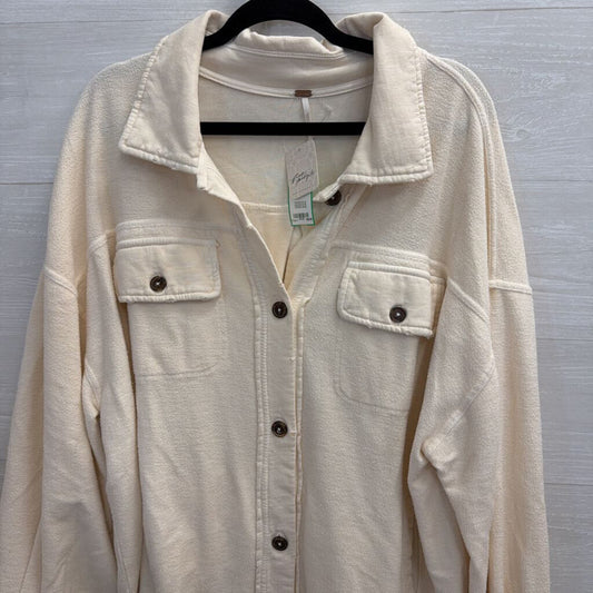 Free People Cream Ruby Shacket Top Medium
