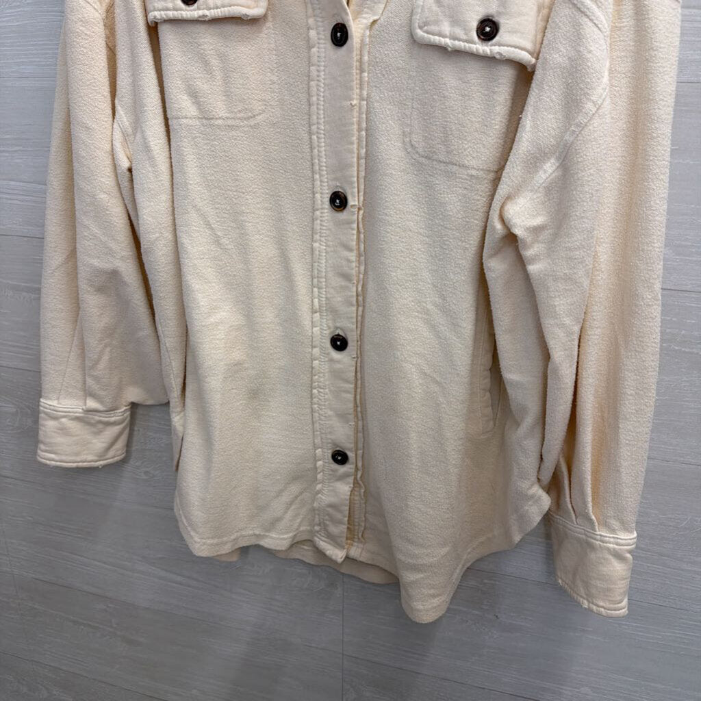 Free People Cream Ruby Shacket Top Medium