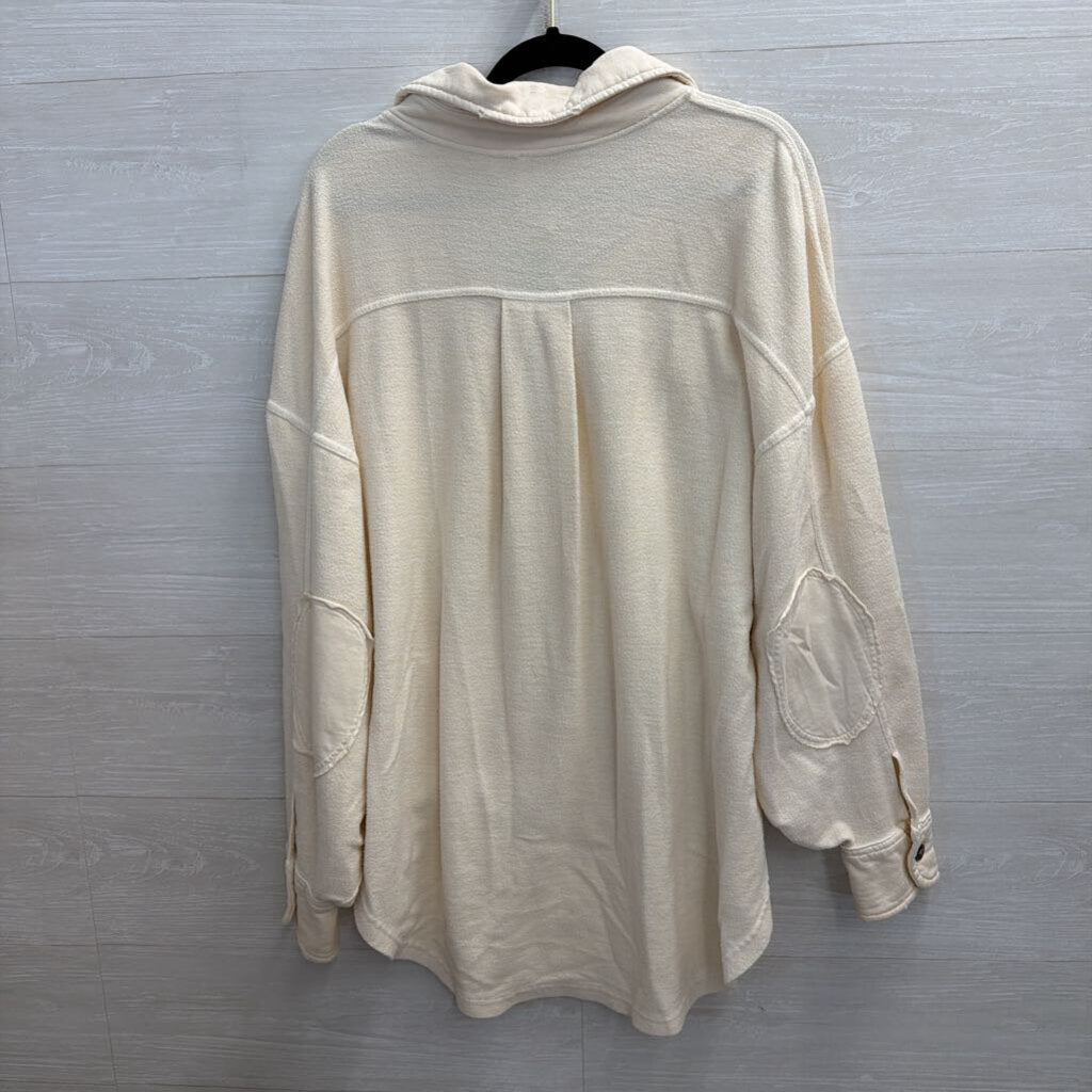 Free People Cream Ruby Shacket Top Medium